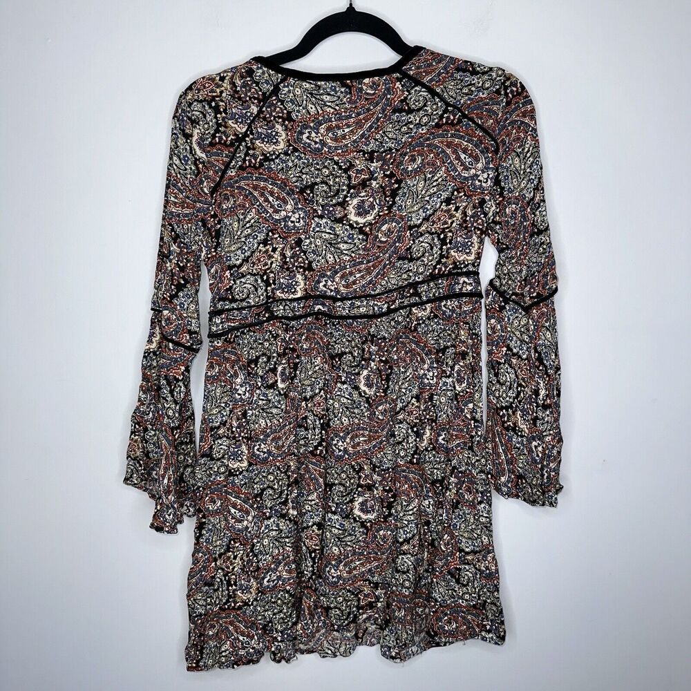American Eagle Women’s Keyhole Fit And Flare Dress Paisley Print Whimsigoth SZ S - Picture 3 of 5